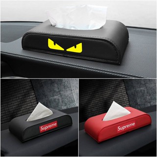 Car Tissue Box Car Interior High-Grade Leather Paper Extraction Box Car Seat Tissue Box Tide Brand Car Supplies 9oT8