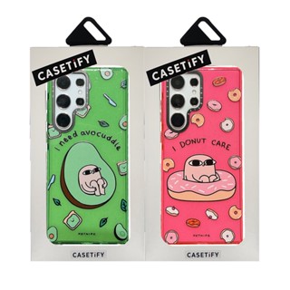 CASETIFY เคสโทรศัพท์มือถือแบบนิ่ม TPU ใส กันกระแทก ลายโดนัท กลิตเตอร์ พร้อมกล่องบรรจุ สําหรับ Samsung Galaxy S23 Ultra Plus S22 Ultra