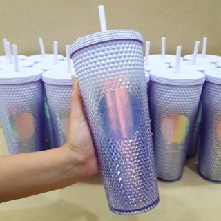 แก้วหนาม Starbucks holiday 2022 Logo Cold Cup Tumbler Bumpy Purple 710 ml