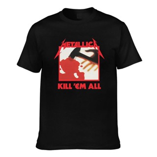 เสื้อยืดลําลอง แขนสั้น พิมพ์ลาย Metallica Leica Em All Tracks สําหรับผู้ชาย