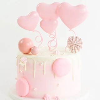 🎂ร้านไทยส่งไว🎂 4 ชิ้นต่อชุด ป้ายท็อเปเปอร์ปักเค้ก ท้อปเปอร์ลูกโป่ง รูปหัวใจ หลากหลายสี สําหรับตกแต่งเค้ก C37