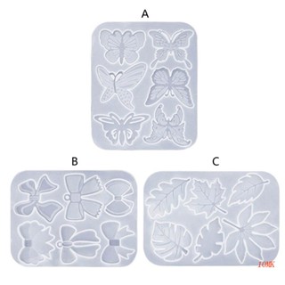 แม่พิมพ์ซิลิโคน อีพ็อกซี่ รูปผีเสื้อ ใบไม้ 10MK สําหรับทําจี้ต่างหู แฮนด์เมด