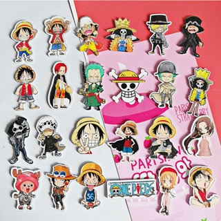 พร้อมส่ง เข็มกลัดอะคริลิค สองชั้น ลายการ์ตูนอนิเมะ One Piece Luffy Chopper