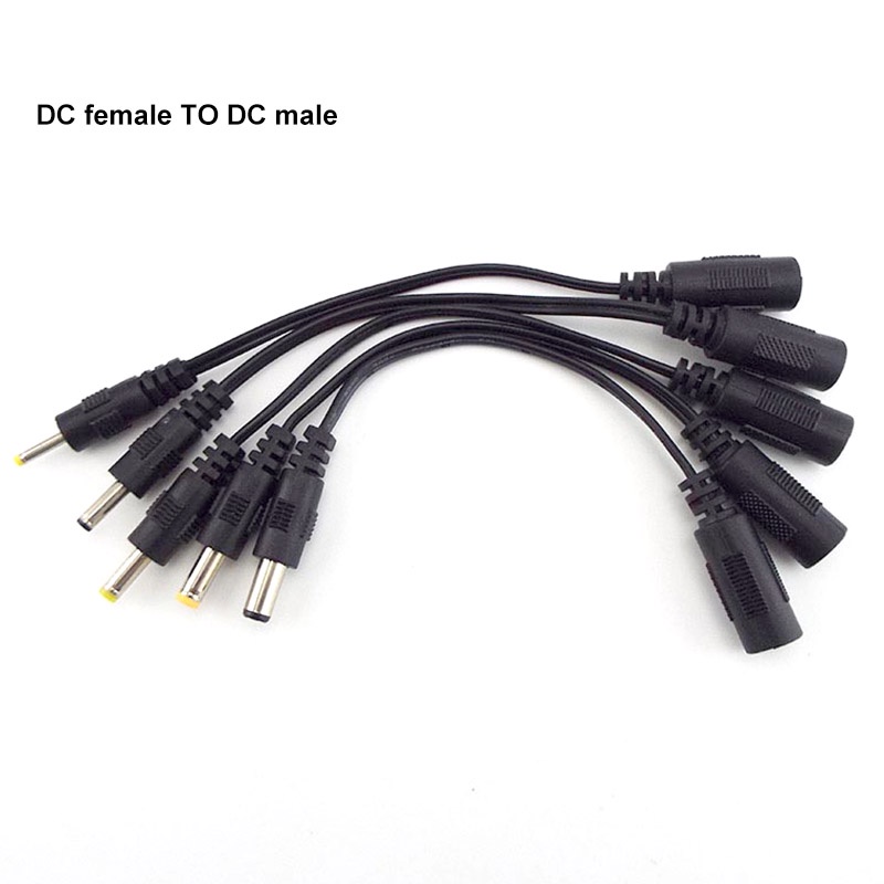 Dc หญิง 5.5x2.1 มม.อะแดปเตอร์ชายแจ็คปลั๊ก 5.5*2.5 มม.3.5x 1.35 มม.4.0x1.7 มม.2.5 มม.4.8 มม.แปลงสายไฟ THH1