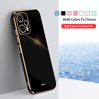 เคสโทรศัพท์ซิลิโคน TPU แบบนิ่ม ขอบตรง กันกระแทก หลากสี สําหรับ Xiaomi Poco F5 Pro 5G 2023