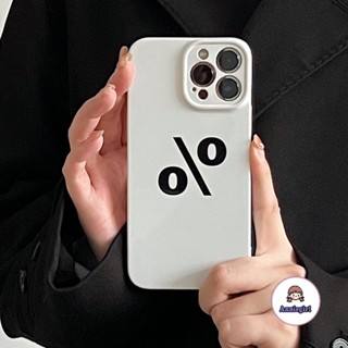 เคสโทรศัพท์มือถือนิ่ม ป้องกันเลนส์ กันกระแทก ลายป้ายเปอร์เซ็นต์ เรียบง่าย สําหรับ IPhone 11 14 Pro Max IP 13 Pro 12Promax