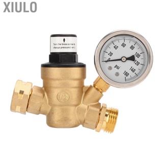 Xiulo Water Pressure Reducer  RV Water Pressure Regulator Valve Metal Safety with Gauge for RV Plumbing System for Travel Trailer for Camper