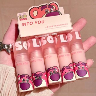 Into YOU Pixar Strawberry Bear Series ลิปโคลน เนื้อแมตต์ กํามะหยี่ แก้ม ใช้ได้สองแบบ เขม่า สีชมพู สตรอเบอร์รี่ สีแดง