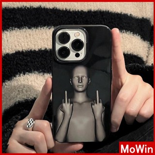 Mowin - เข้ากันได้สำหรับ เคสไอโฟน เคสไอโฟน11  เคส iPhone 11 Soft TPU เคส Candy สีดำเงากล้องผู้ชายรูปตลก ป้องกันการกระแทก ใช้ได้กับไอโฟน 14 13 12 โปรแม็กซ์ 11 XR XS 7Plus 8Plus