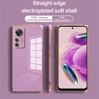 เคสโทรศัพท์ซิลิโคน TPU แบบนิ่ม 6D ขอบตรง กันกระแทก สําหรับ Xiaomi Redmi Note 12s 4G 2303CRA44 6.43 นิ้ว