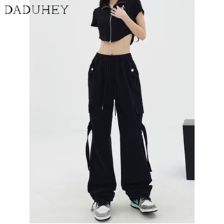 DaDuHey🎈 American Style Retro High Street Overalls Straight Wide Leg Casual Pants 2023 New Fashion Ins Pants