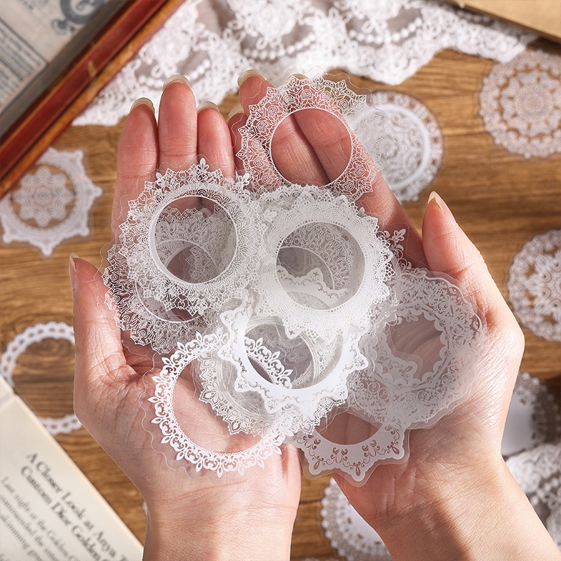 30 แผ่น สติกเกอร์ ลายลูกไม้ สีขาว สไตล์วินเทจ สําหรับตกแต่งสมุดภาพ DIY จํานวน ราคา ถูกที่สุด ดีลบีเคเค