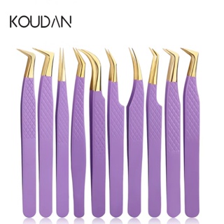 แหนบสเตนเลส สีม่วง สําหรับต่อขนตา ทําเล็บ ตุ๊กตาบาร์บี้ KOUDAN