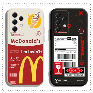 เคส Samsung A14 A24 A34 A54 4G 5G โทรศัพท์มือถือแบบนิ่ม ลาย McDonalds สีดํา ขาว สําหรับ