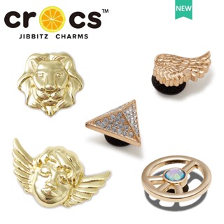 Jibbitz crocs จี้โลหะ รูปหัวสิงโต ปิรามิด สีทอง คุณภาพสูง อุปกรณ์เสริม สําหรับรองเท้าอียิปต์