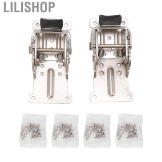 Lilishop 2Pcs Folding Hinges Zinc Alloy 180 Degree Self Locking Hinge Set Hardware for Cabinet Wardrobe Door Table