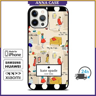 เคสโทรศัพท์มือถือ ลายศิลปะ KateSpade สําหรับ iPhone 14 Pro Max 13 Pro Max Samsung Galaxy Note10+ S21Ultra