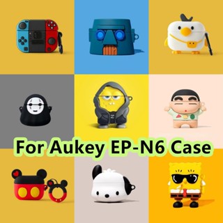 【ลดราคา】เคสหูฟัง แบบนิ่ม ลายการ์ตูนสุนัขฉลาม และแก้ว สําหรับ Aukey EP-N6 EP-N6