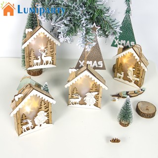 Lumiparty โคมไฟ LED รูปกระท่อมไม้ สําหรับแขวนประดับตกแต่งต้นคริสต์มาส