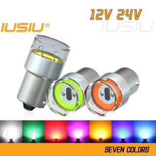 Iusiu หลอดไฟเลี้ยว COB 12V 24v 1156 Led 1157 P21W P21 5W BA15S BAY15D 24v สําหรับรถยนต์ รถบรรทุก รถจักรยานยนต์