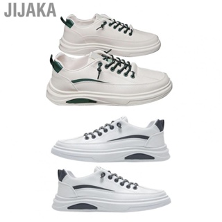 Jijaka Men Casual Sneakers  Men Sneaker Artificial PU Comfortable Fashionable Cylindrical Shoelace Breathable  for Daily Life