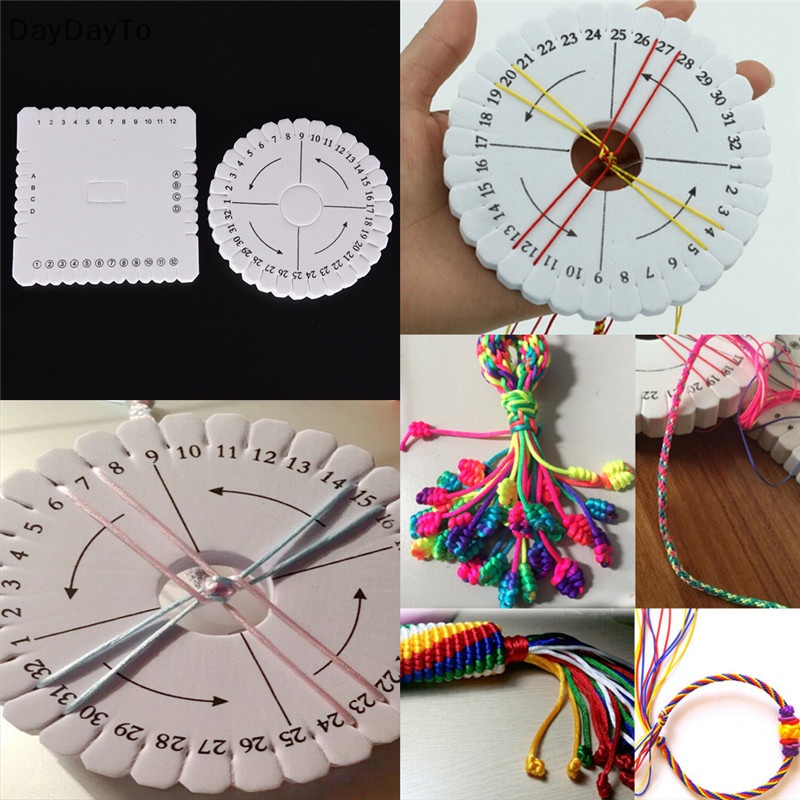 DayDayTo Round Square Handmade Beading Cord Disk Braiding Plate DIY Rope TH