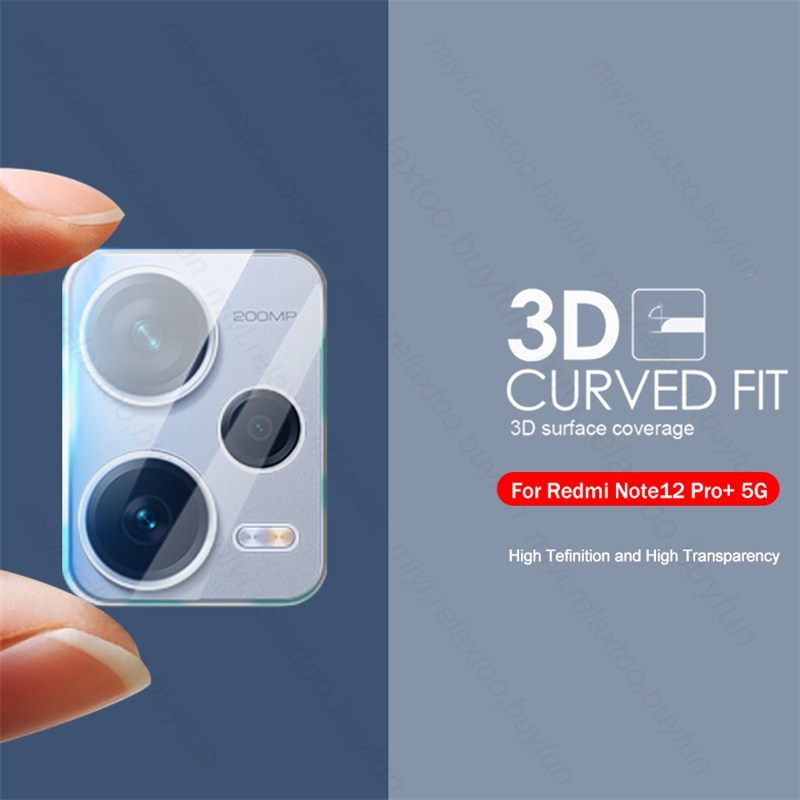 3D โค้งป้องกันกล้อง 1 ชิ้นสําหรับ Redmi Note12 Pro + Pro Plus 5G กระจกนิรภัยเลนส์ Redmy หมายเหตุ 12 4G