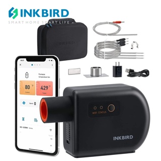 Inkbird ISC-027BW เครื่องวัดอุณหภูมิพัดลมอัตโนมัติ บลูทูธ Wi-Fi พร้อมโพรบ 4 ชิ้น สําหรับย่างบาร์บีคิว