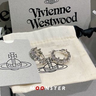 Vivienne westwood Saturn 2023 ใหม่ ต่างหู ฝังเพชร รูปดาวเสาร์ สไตล์ตะวันตก แฟชั่นฤดูใบไม้ผลิ ฤดูร้อน สําหรับผู้หญิง