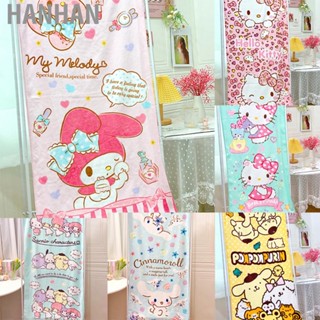 Hanhan Kids Cartoon Bath Towel Cute Cartoon Character Print Soft Colorfast Cotton Beach Towel for Toddlers