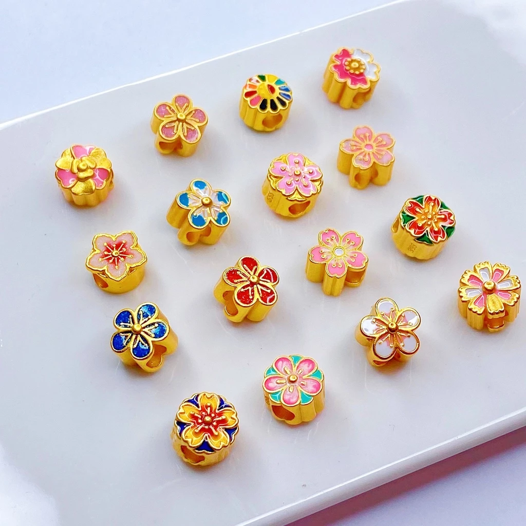 สร้อยข้อมือเชือกถักประดับลูกปัดสีทองสไตล์โบราณ thumbnail 4
