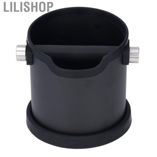 Lilishop Coffee Dump Bin Good Damping Coffee Knock Box Stainless Steel with Non Slip Silicone Pad for  Shop for Home