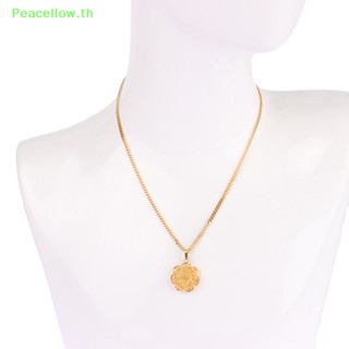 Peacellow ชุดเครื่องประดับเจ้าสาว สร้อยคอ ต่างหู จี้ดอกไม้ สีทอง ของขวัญแต่งงาน สําหรับผู้หญิง 1 ชุด