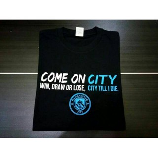 เสื้อยืด ลาย COME ON CITY MANCHESTER CITY สีดํา