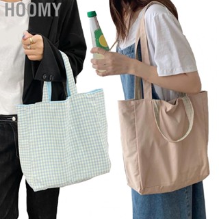 Hoomy Canvas Shoulder Bag  Shoulder Bag Double Sided Plaid Fashionable  for Outdoor Activity