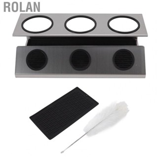 Rolan 3 Holes Bottle Drying Rack Bottle Drain Drying Rack Safe Reliable for Restaurants