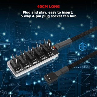 อะแดปเตอร์สายเคเบิลต่อขยาย 1 เป็น 5 4-pin 3-pin Molex TX4 PWM Fan CPU HUB Splitter PC 40 ซม.