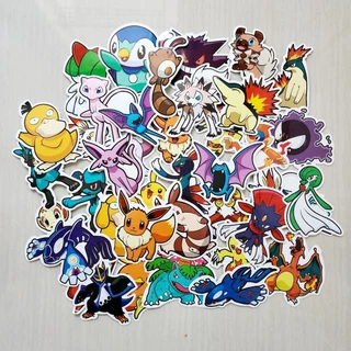 สติ๊กเกอร์ การ์ตูน Pokemon โปเกมอน ปิกาจู ตัวใหญ่ ติดแน่น กันน้ำ (50ชิ้น) sticker