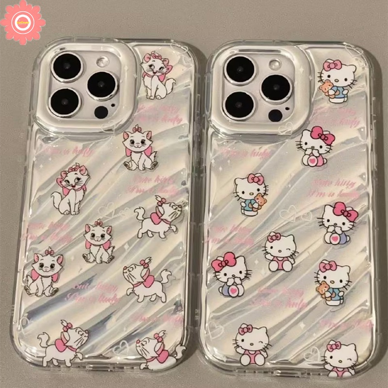 เคสโทรศัพท์มือถือ แบบนิ่ม ลายการ์ตูนคิตตี้ 3D สําหรับ IPhone 11 XR 7Plus 13 14 12 Pro MAX 7 8 6 6S Plus X XS MAX SE 2020