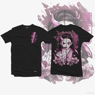 เสื้อยืดแขนสั้นลําลอง พิมพ์ลายกราฟฟิคคอสเพลย์อนิเมะ Demon Slayer Nezuko สไตล์ฮาราจูกุ พลัสไซซ์ สําหรับผู้ชาย และผู้หญิง