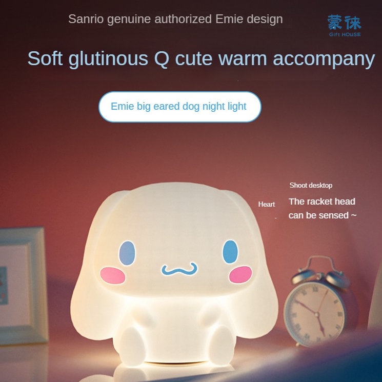 SANRIO โคมไฟตั้งโต๊ะ แบบพกพา ที่ทนทาน หรี่แสงได้ เหมาะกับของขวัญ สําหรับเด็กผู้หญิง