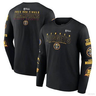 Qy เสื้อกีฬาบาสเก็ตบอล แขนยาว ลาย Denver Nuggets Finals Winner Fans พลัสไซซ์ สําหรับผู้ชาย และผู้หญิง 2023