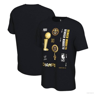 เสื้อยืดแขนสั้น พิมพ์ลายนักเก็ตบาสเก็ตบอล Denver Nuggets Finals สีดํา พลัสไซซ์ สําหรับผู้ชาย และผู้หญิง 2023