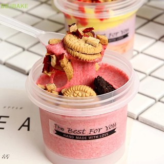 [FSBA] ถ้วยพลาสติกใส่ขนมหวาน พร้อมช้อนมูส ทรงกลม ขนาดเล็ก 100 มล. 5 ชิ้น KCB