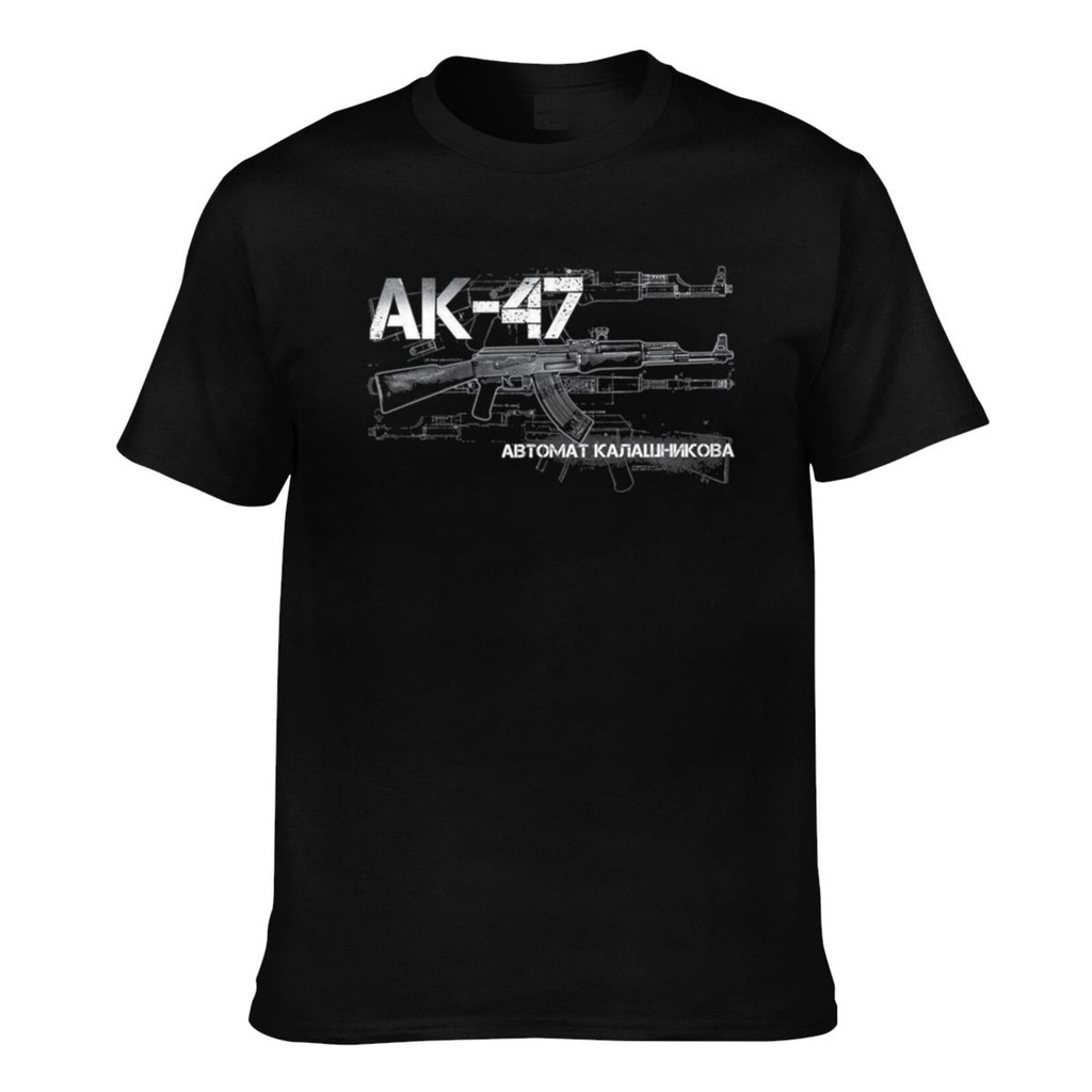 Ak 47 Ak47 Kalaschnikow Glock Sturmgewehr Uzi Fun เสื้อยืดผ้าฝ้ายผู้ชาย cotten tee