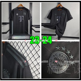 เสื้อกีฬาแขนสั้น ลายทีมชาติฟุตบอล Bayern Blackout Edition 2023 24 ชุดเหย้า แบบแห้งเร็ว