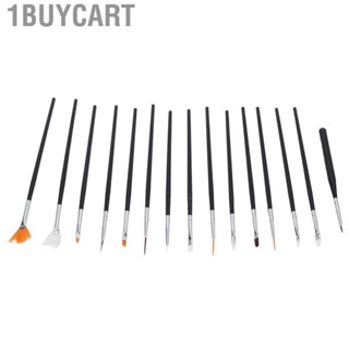 1buycart 15pcs Nail Art Brushes Set Different Shapes Nylon Hair Fine  Ar