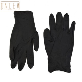 【ONCEMOREAGAIN】Gloves 50 Pcs Black Good Flexibility Latex Free Nitrile Gloves Non-Toxic