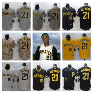 MLB Pittsburgh Pirates Roberto Clemente เสื้อยืดเบสบอลบุรุษ