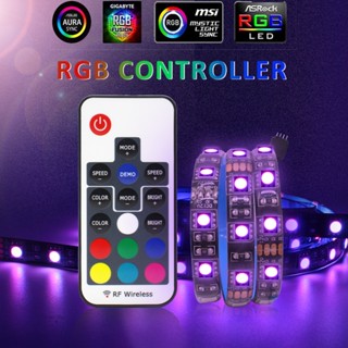 สายไฟ LED 12VDC ARGB 5050 SMD PC เคสคอมพิวเตอร์ รีโมตคอนโทรลไร้สาย SATA LED RGB เทป 4Pin 17key 60LEDs/M 1M 2M